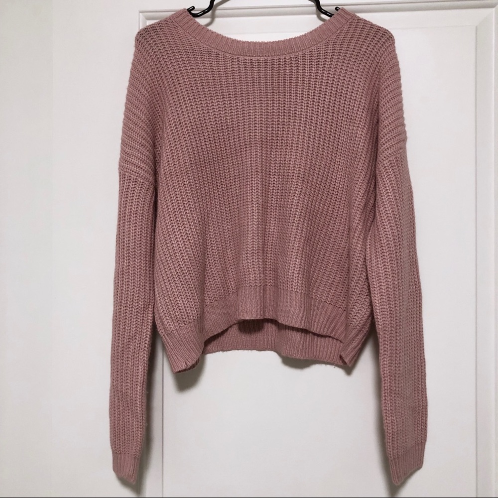 Pink Cropped Sweater
